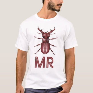 Stag Beetle Custom Monogram Insect Art T-Shirt