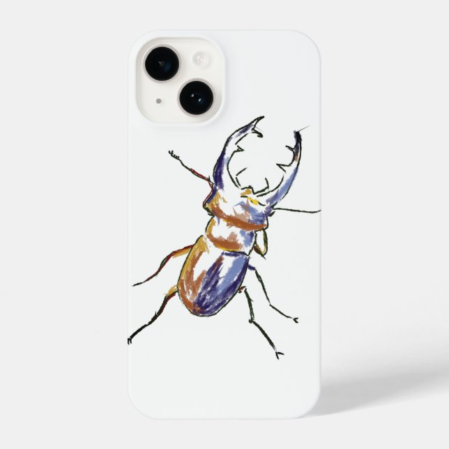  Stag Beetle Drawing iPhone Case (Back)