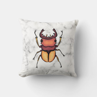 Stag Beetle Insect Art Entomology Cushion