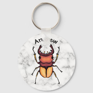 Stag Beetle Insect Art Entomology Name Key Ring