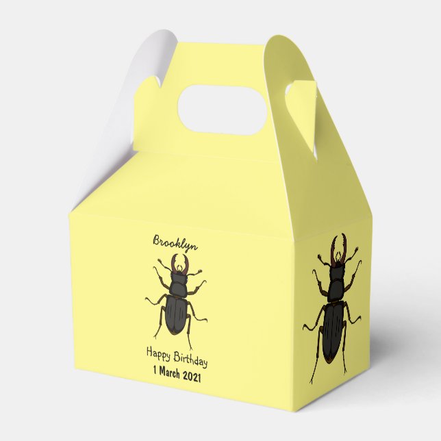 Stag beetle insect illustration favour box (Front Side)