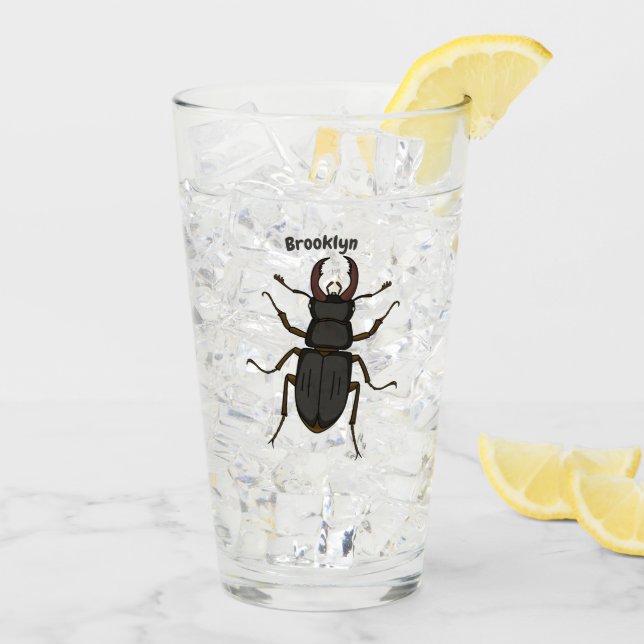 Stag beetle insect illustration glass (Back Ice)