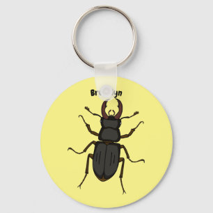 Stag beetle insect illustration key ring