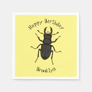 Stag beetle insect illustration napkin