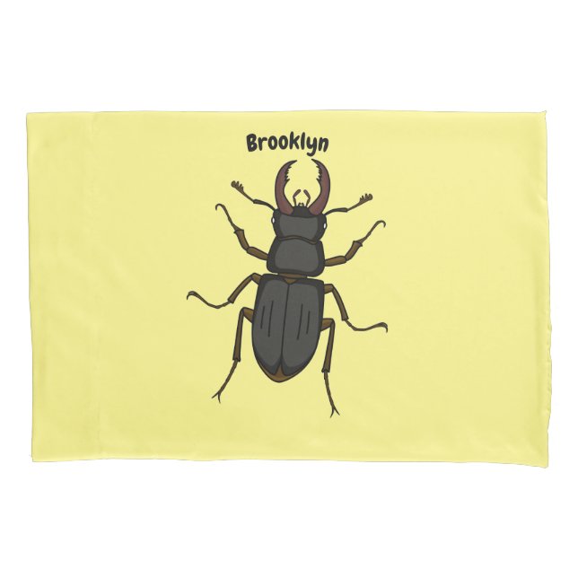 Stag beetle insect illustration  pillowcase (Front)