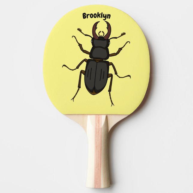 Stag beetle insect illustration ping pong paddle (Front)