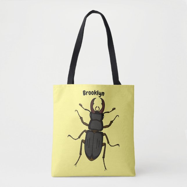 Stag beetle insect illustration  tote bag (Front)