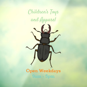 Stag beetle insect illustration window cling