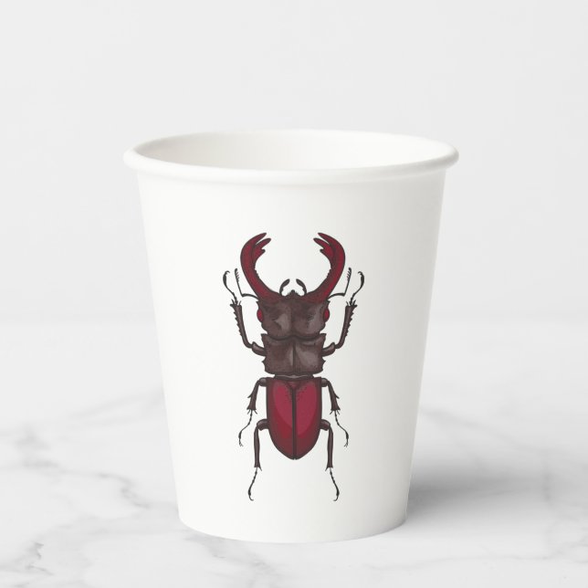 Stag beetle paper cups (Front)