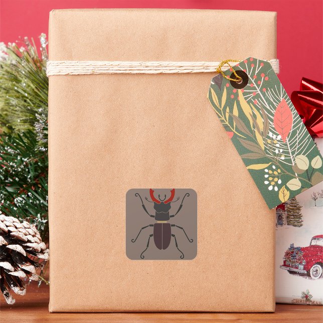 Stag Beetle Square Sticker (Creator Uploaded)