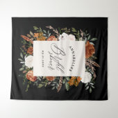 Stag black terracotta floral rustic bridal shower  tapestry (Front (Horizontal))