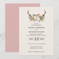 Stag blush pink floral rustic elegant modern