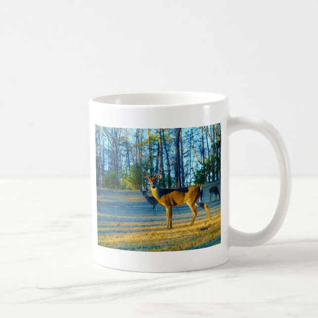 Stag / Buck  Deer, Bright blue Sky Coffee Mug (Right)