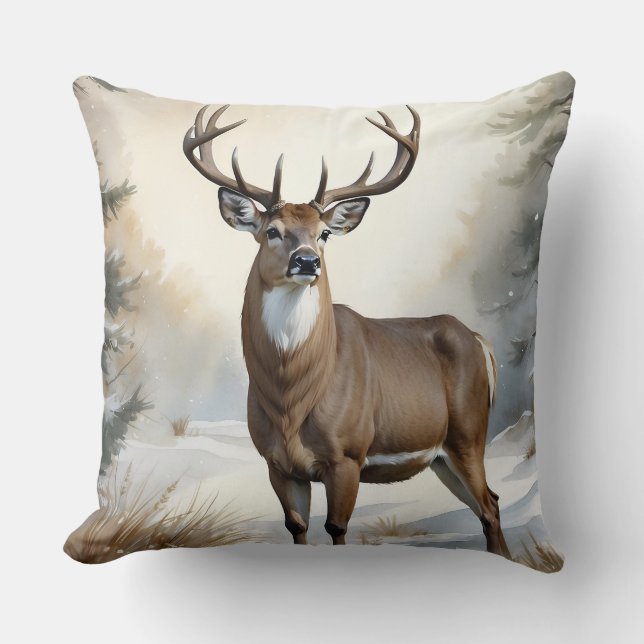 Stag Buck Deer Cushion (Front)