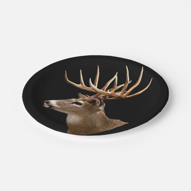 Stag Buck Deer Paper Plate (Angled)