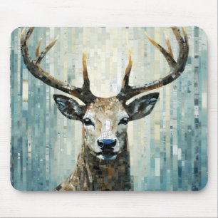 Stag Deer Animal Art Decor Paint Mosaic  Mouse Mat