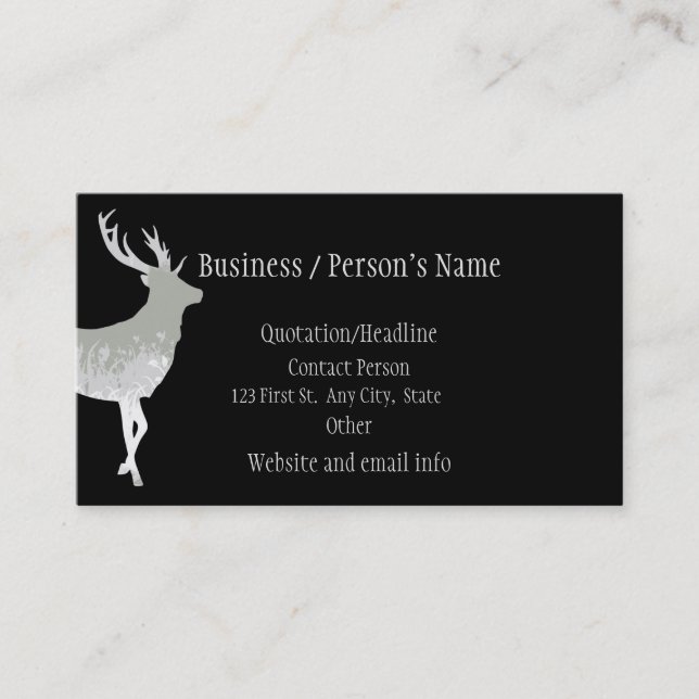 Stag Deer Animal Business Wildlife Animal Business Card (Front)