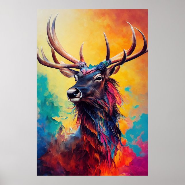 Stag Deer Animal Discovery Adventure Nature Planet Poster (Front)