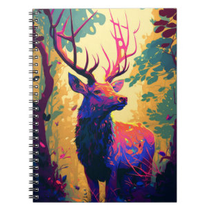 Stag Deer Animal Portrait Painting Wildlife Forest Notebook