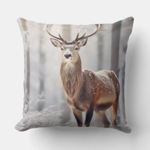 Stag Deer Animal Wildlife Wilderness Colourful Art Cushion