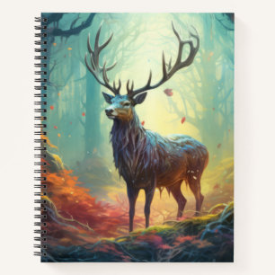 Stag Deer Animal Wildlife Wilderness Colourful Art Notebook