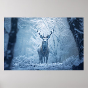 Stag Deer Animal Wildlife Wilderness Colourful Art Poster