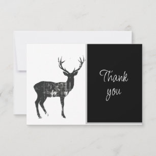 Stag Deer Silhouette Animal Nature Thank you Card