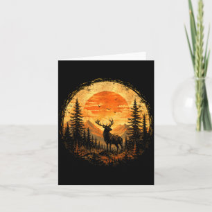 Stag deer sunset mountain forest wilderness card