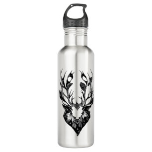 Stag Deer Wild Animal Nature Illustration Art Tatt 710 Ml Water Bottle