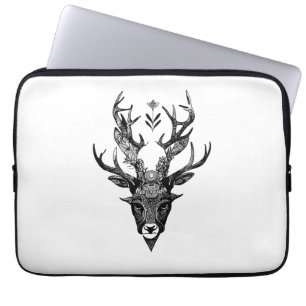 Stag Deer Wild Animal Nature Illustration Art Tatt Laptop Sleeve
