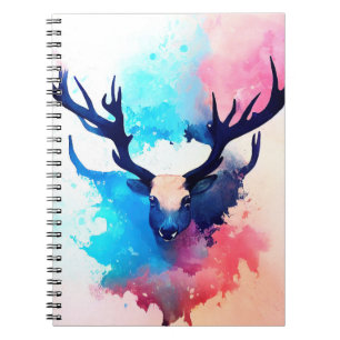 Stag Deer Wild Nature Animal Colors Art Painting Notebook