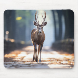 Stag Deer Wildlife Animal On Street Mouse Mat