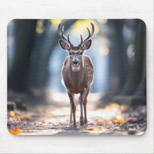 Stag Deer Wildlife Animal On Street Mouse Mat