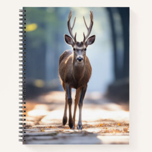 Stag Deer Wildlife Animal On Street  Notebook