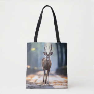 Stag Deer Wildlife Animal On Street  Tote Bag