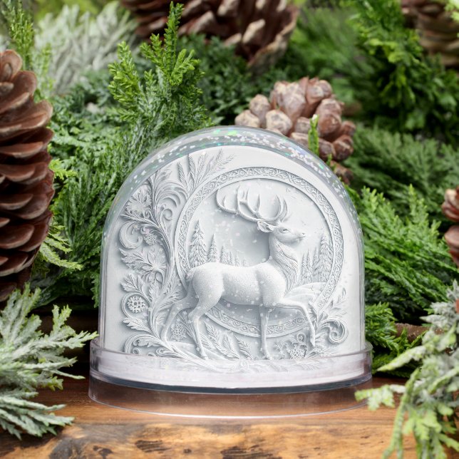 Stag Deer with With Poem  Snow Globe (Winter)