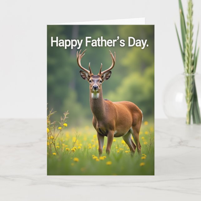 Stag Fathers Day Meadow Card (Front)