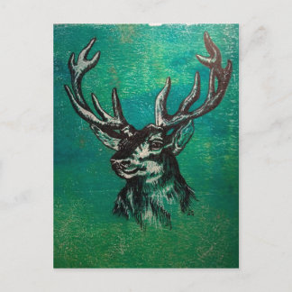 Stag head postcard