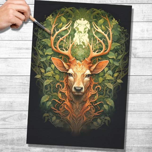 Stag In Foliage 2 Decoupage Paper (Creator Uploaded)