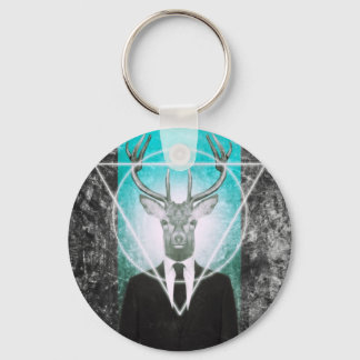 Stag in suit key ring