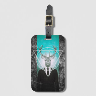 Stag in suit luggage tag