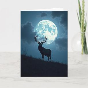 Stag Moonlit Christmas Card