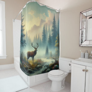 Stag Oil Painting Shower Curtain