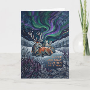 Stag Owl Hare Northern Lights Christmas Card