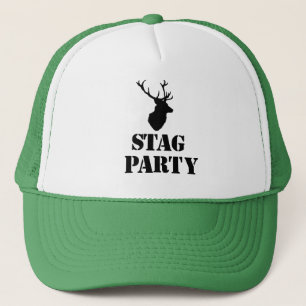 "Stag Party" hats. Stag head design Trucker Hat