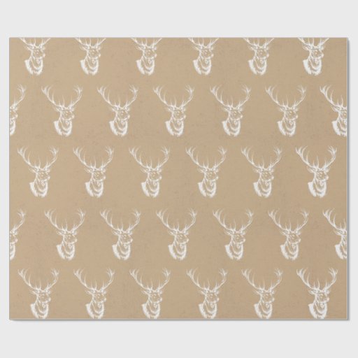 Image of Stag Print Christmas Wrapping Paper