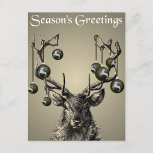 Stag Print, Deer Print, Vintage, Scandinavian Postcard