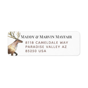 Stag Reindeer Easy-To-Read Return Address Label