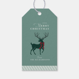 Stag Reindeer Personalised Christmas Gift Tag