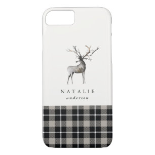 Stag reindeer plaid check winter iPhone 8/7 case